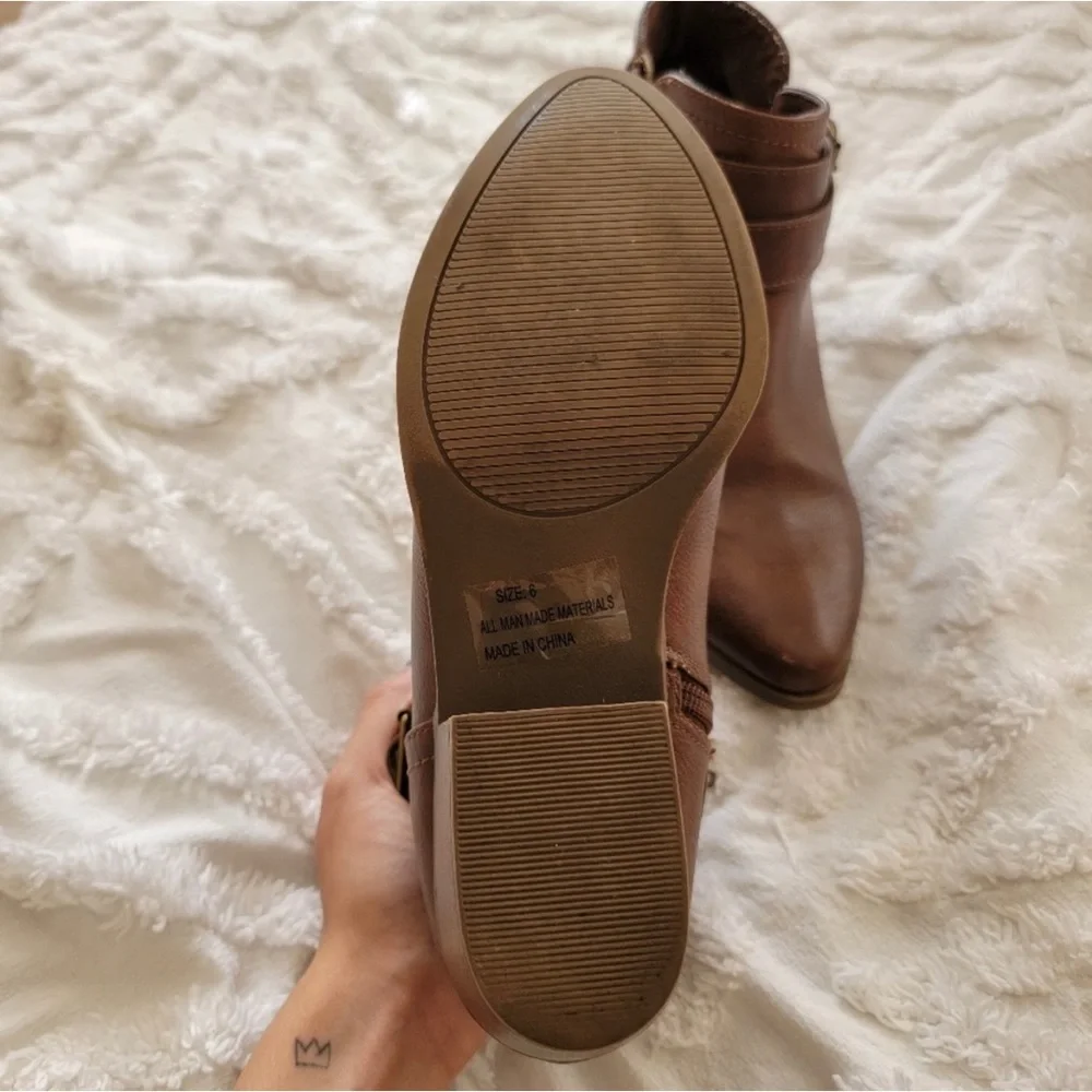 Charlotte Russe Dark Brown Low Heel Booties - Picture 8 of 11